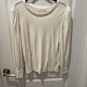 Nation Los Angeles Chic Cream Long Sleeve Women's Top